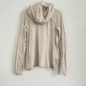 Free People Beach Top Cotton Cocoon Cowl Funnel Neck Tunic One‎ Size Beige
